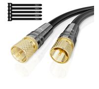 Cable de Antena Satelital HD 2x Conectores F 60 Metros HDTV DVB-T2 DVB-C DVB-S - cable coaxial, instalación televisión
