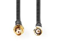 Cable de Antena | SMA Masculino | SMA Hembra | Chapado en Oro | 50 Ohm | Doble blindado | 5.00 m | Redondo | PVC | Negro | Label
