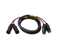 Cable de audio 150 cm XLR 3 polos 2x macho a 2x hembra adaptador AUX en negro