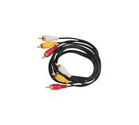 Cable de audio 3RCA a 3RCA, 1,5 m, color negro, ideal para conectar dispositivos de audio y vídeo en home theater y sistemas de entretenimiento.