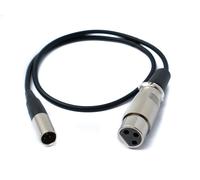 Cable de audio 50 cm Mini XLR 3 polos macho a XLR 3 polos hembra adaptador negro