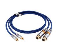 Cable de audio 6N OCC 2RCA a 2XLR, cable de señal de audio balanceado, diseño de enchufe de cañón macho y hembra, for conexión de amplificador, mezclador y altavoz(RCA-XLR(F),3m)