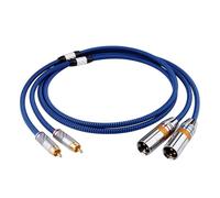 Cable de audio 6N OCC 2RCA a 2XLR, cable de señal de audio balanceado, diseño de enchufe de cañón macho y hembra, for conexión de amplificador, mezclador y altavoz(RCA-XLR(M),2m)