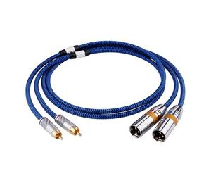 Cable de audio 6N OCC 2RCA a 2XLR, cable de señal de audio balanceado, diseño de enchufe de cañón macho y hembra, for conexión de amplificador, mezclador y altavoz(RCA-XLR(M),2m)