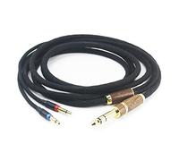 Cable de audio 6N OCC chapado en plata, carcasa de madera de nogal compatible con Denon AH-D600, AH-D7200, AH-D7100, AH-D9200, AH-D5200, Meze 99 Neo, auriculares Focal Elear con conector de 3.5 mm