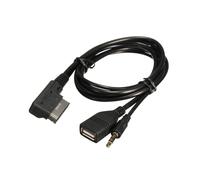 Cable de audio auxiliar de 3,5 mm para música, interfaz MDI AMI MMI, adaptador de cargador USB A6L A8L Q7 A3 A4L