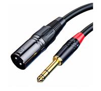 Cable De Audio Balanceado XLR Macho De 3 Pines A 6,35 Mm Y 6,5 Mm, Cable De Conexión De Audio For Micrófono, Mezclador Y Altavoz, 0,5 M/1 M/1,5 M/2 M/3 M/5 M(Black M-M -stereo,1m)