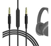 Cable de audio con micrófono Geekria, compatible con Edifier STAX SPIRIT S5, auriculares W800BT, de 1/8" (3.5mm) a 3.5mm, cable estéreo de repuesto con micrófono en línea y control de volumen (4