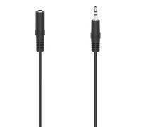 Cable de audio, conector macho/hoja hembra 3,5 mm, estéreo, 5,0 m