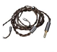 Cable de audio de 3,5 mm a 2 cables de auriculares de 0,78 mm, cable de audio de 120 cm con cobre libre de oxígeno y conectores dorados, cable de repuesto de PVC para monitores in-ear, color plateado