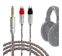 Cable de audio de actualización de cobre plateado Geekria Apollo, compatible con auriculares Sennheiser HD600, HD650, HD660S2, HD6XX, cable de repuesto de 4,4 mm para amplificador (4,9 ft/1,5 m)