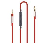 Cable de audio de repuesto, compatible con auriculares Sennheiser HD6 Mix, HD 7 DJ, HD 8 DJ, compatible con iPhone, iPod, iPad, dispositivos Apple con micrófono en línea y control remoto de volumen
