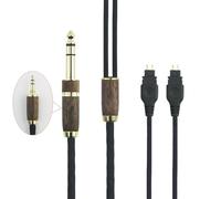 Cable de audio de repuesto compatible con auriculares Sennheiser HD650 HD600 HD580 HD660S HD660S2 HD58X HD6XX 7N OCC, cable chapado en plata, carcasa de madera de nogal, adaptador de 3,5 mm/6,35 mm