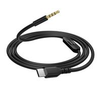 Cable de audio de repuesto de 3,5 mm a USB-C con micrófono en línea y control de volumen compatible con auriculares Beats by Dr. Dre Solo 3 / Solo 2 / Solo HD / Studio 2 / Studio Pro / Detox / Mixr