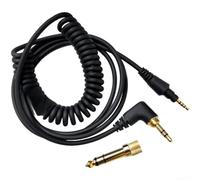 Cable de audio de repuesto para auriculares Pioneer HDJ-Cue1 compatible con modelos S7 X5 de 1,2 m, cubierta de TPE negro con núcleo de cobre OFC y conectores chapados en oro (edición en ángulo recto)