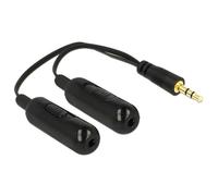 Cable de audio DeLOCK 0,19 m 3,5mm macho a 2x3,5mm hembra negro