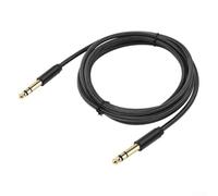 Cable de audio equilibrado TRS de 6,35 mm, conectores chapados en oro, nailon de doble blindaje para trenzado, cable estéreo macho a macho para mezclador, guitarra, altavoz, ecualizador negro