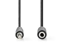 Cable de audio estéreo | 3.5 mm Macho | 3.5 mm hembra | Niquelado | 1.00 m | Redondo | Negro | Label