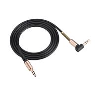 Cable de audio estéreo con cordón en forma de L y diseño de interfaz de resorte, cable auxiliar macho a macho para conexión de teléfono