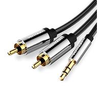 Cable de audio estéreo de 3,5 mm macho para 2 RCA macho - Negro metálico - Vention - 3m