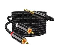 Cable De Audio Estéreo RCA A 3,5 Mm, 100% Apantallado, Conector Macho De 3,5 Mm A 2 Conectores Macho RCA, For Smartphone, Tableta, Altavoz, Cine En Casa, HDTV, Etc.(Pack of 3,5m)