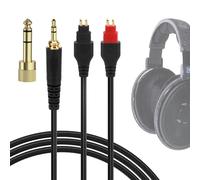 Cable de audio Geekria compatible con auriculares Sennheiser HD 600/650/660S2, 3,5 mm (1/8'') a 2 pines, cable de repuesto trenzado de nailon con adaptador de 6,35 mm a 3,5 mm (4,9 ft / 1,5 m)