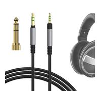 Cable de audio Geekria compatible con auriculares Sennheiser HD 620S/599SE/599/598/560S/550/505/400PRO, de 3,5 mm a 2,5 mm, cable de recambio de nailon trenzado (Negro 4 ft / 1,2 m)
