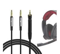 Cable de audio Geekria compatible con Sennheiser Game One, Game Zero, PC 373D, GSP 500, GSP 600, 2,5 mm a doble 3,5 mm con divisor Y, cable de repuesto (5,6 ft/1,7 m)
