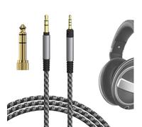 Cable de audio Geekria compatible con Sennheiser HD 620S/599SE/599/598SE/598SR/560S/400PRO/579/569/550/505, de 1/8" (3,5 mm) a 2,5 mm, cable trenzado de nailon de repuesto (5,6 ft/1,7 m)