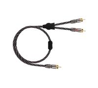 Cable De Audio HIFI A 2 RCA 6N OFC For Subwoofer, Y 1 Macho A Machos For Altavoz, DVD, TV, Amplificador For Conexión(RCA(M) TO 2RCA(M),0.5m)