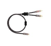 Cable De Audio HIFI A 2 RCA 6N OFC For Subwoofer, Y 1 Macho A Machos For Altavoz, DVD, TV, Amplificador For Conexión(RCA(F) TO 2RCA(M),1.5m)