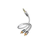 In-akustik Premium II - Cable de audio (clavija de 3,5 mm, 2 conectores macho RCA, 5m), color blanco