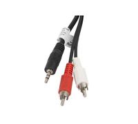 Cable de audio Lanberg 3,5mm macho a 2 x RCA macho 5m negro