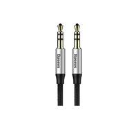 Cable de audio mini jack 3,5 mm AUX Baseus Yiven 1m (negro y plata)