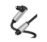 Cable de Audio Óptico de 90 Grados, Cable Toslink en Ángulo Recto, Cable de Fibra Óptica Digital para Barra de Sonido, TV, Cine en Casa, 2 M