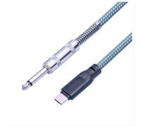 Cable de audio para guitarra de 6,35 mm macho a USB tipo C, cable de grabación USB-C de 1/4 de pulgada, 2 metros