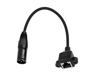 Cable de audio RJ45 - Convertidor hembra a macho, adaptador de cables de red | Extensión Ethernet de 3 pines, conexión del tanque de audio, compatible con unidades de control y aplicaciones de re