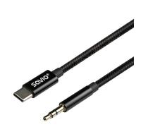 Cable de audio Savio CL-187 USB-C a 3,5 mm 1 m Negro