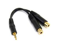Cable de audio StarTech MUY1MFF divisor estéreo 3,5 mm macho a 2x hembra 0,15 m negro