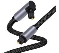 Cable de audio Toslink a Toslink de 3 m con codo, conector chapado en oro, 90 grados, coaxial SPDIF óptico digital