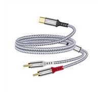 Cable de audio USB C a 2 RCA, cable adaptador tipo C a conector RCA macho, cable divisor USB C a 2 conectores RCA macho para teléfono, laptop, tablet, estéreo de coche, DVD, altavoz, amplificador