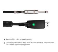 Cable de audio USB de guitarra USB profesional de mtlavismo para grabar y conectar la guitarra a PC con una mayor claridad de señal de señal de alta relación de señal a ruido