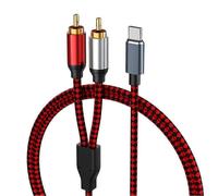 Cable de audio USB tipo C a 2 RCA: cable USB tipo C a RCA, línea de audio USB-C para cine en casa, amplificador,