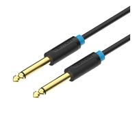Cable de audio Vention BAABF Jack 6.5mm macho a macho 1m negro chapado en oro