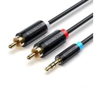 Cable de audio Vention BCLBH Jack 3.5 macho a 2 RCA macho 2m chapado en oro negro