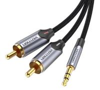 Cable de Audio Vention BCNBK 2x RCA Macho - Jack 3.5 Macho 8m Gris Audio HiFi