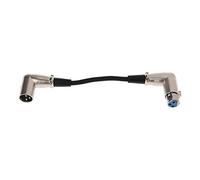 Cable de audio XLR macho a hembra de 3 pines en ángulo de 90 grados, 0,2 m para mezclador de micrófono