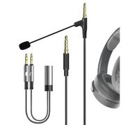 Cable de auriculares con micrófono tipo boom Geekria compatible con Skullcandy Hesh 3, Crusher Evo, Venue, con conector de 3,5 mm, cable de repuesto con micrófono para juegos y reuniones (5,6 ft)