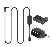 Cable de Banco de Energía USB Tipo C DR-E5 DC Acoplador LP-E5 Dummy Batería PD Adaptador Kit para Canon EOS Rebel XSi T1i 450D 500D Kiss F X2 X3