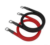 Cable de batería de 35 mm2 2 AWG 50 cm 12 V con terminales de anillo M10 para cableado de inversor y sistemas eléctricos solares fuera de la red